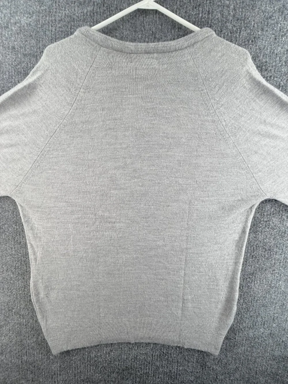 VTG Christian Dior Sweater Large Gray USA Pullover V-Neck Acrylic Logo Mens Knit